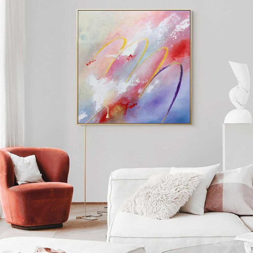 

Nordic abstract oil painting colorful art painting canvas painting living room corridor bar home decoration mural