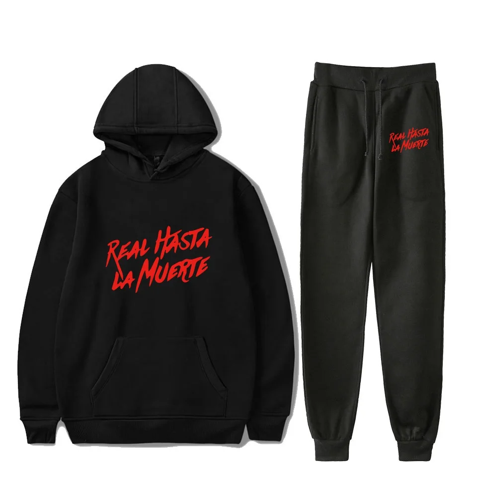 

2021 Hot Sale Anuel AA Printed Sweatshirt + Sweatpants Men and Women Fashion Suit Fall Street High Quality Comfortable Hoodie