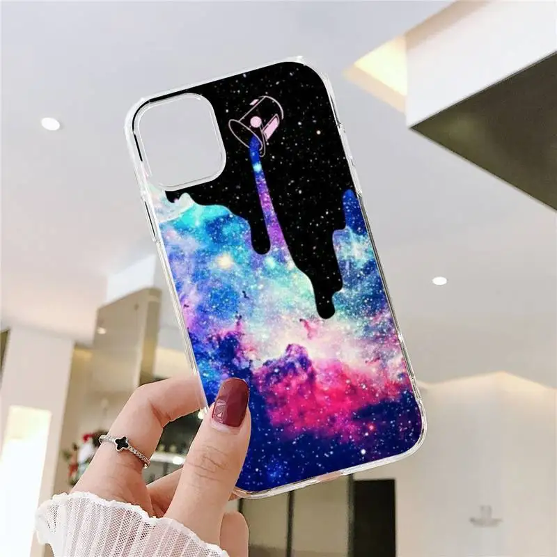 

space for galaxy Phone Case Transparent soft For iphone 5 5s 5c se 6 6s 7 8 11 12 plus mini x xs xr pro max