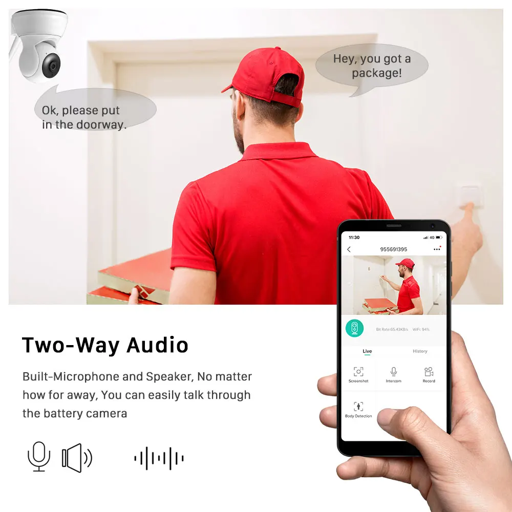 

Pripaso Home Security IP Camera Wireless Intelligent Cam Network CCTV Camera Baby Monitor IR Night Vision For Home and Store