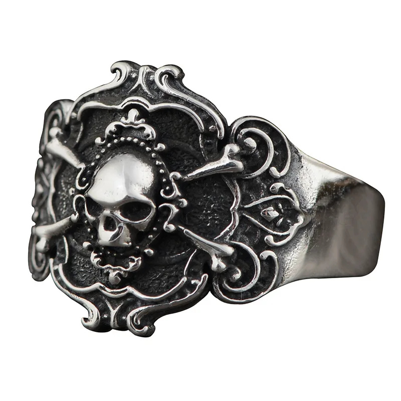 

S925 Real Thai Silver Ring Trendy Jewelry Open High Quality Charming Sekleton Skull Rings Finding Supplier For Wedding Bridal