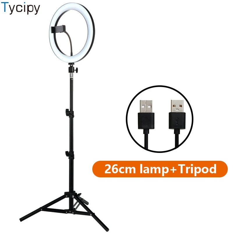 10&quot LED Selfie Ring Light 5500K Studio Photography Photo Fill Lighting Ringlight with Tripod for Yutube VK INS Video Vlog