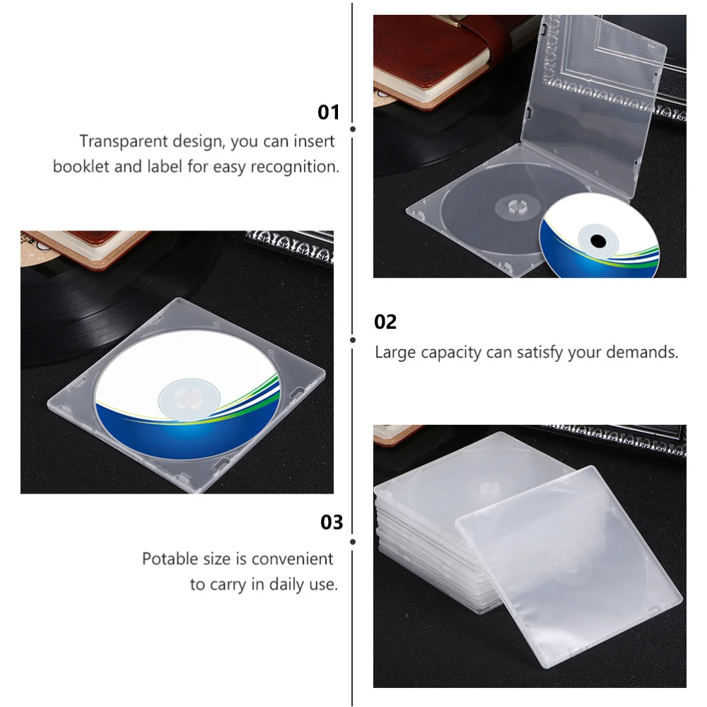 

25 Pcs Ultrathin Case Transparent Package Portable Storage Box for Home Cinema