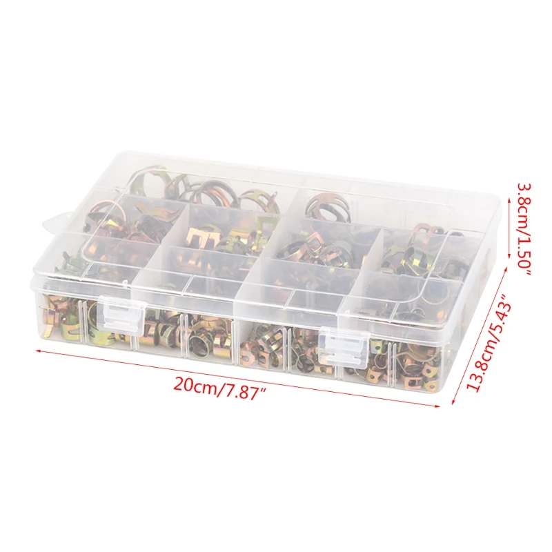 155pcs/BOX Spring Band Pipe Clamp 6-22mm Fuel Hose Water Air Fastener Wholesale |