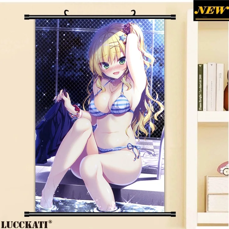 40X60 см Dengeki Moeoh бикини купальник бюстгальтер попка сексуальный лоли каплей мультфильм аниме Настенная картина плакат прокрутки холст живопись