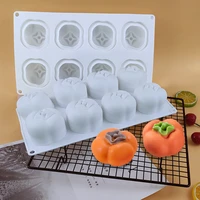 8 cavity mousse silicone mold cake mold baking accessories baking mold persimmon shape mold for chocolate cake jelly candy