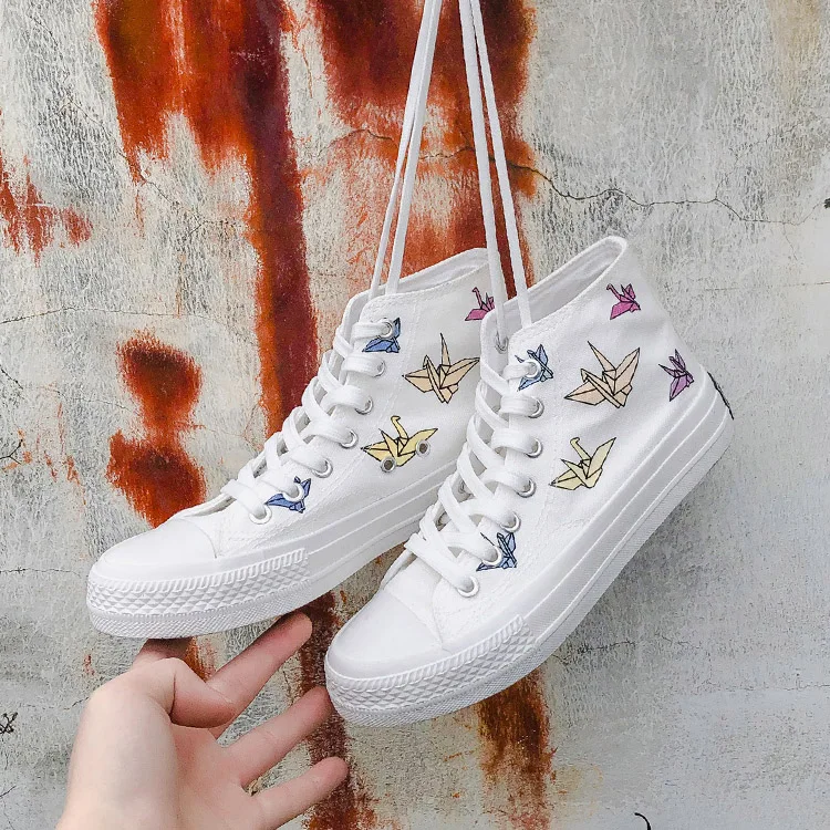 Разноцветные парусиновые туфли Зимняя Новая повседневная женская обувь