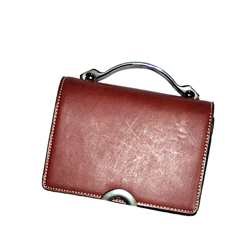 Женский маленький кошелек ручной работы из натуральной кожи растительного