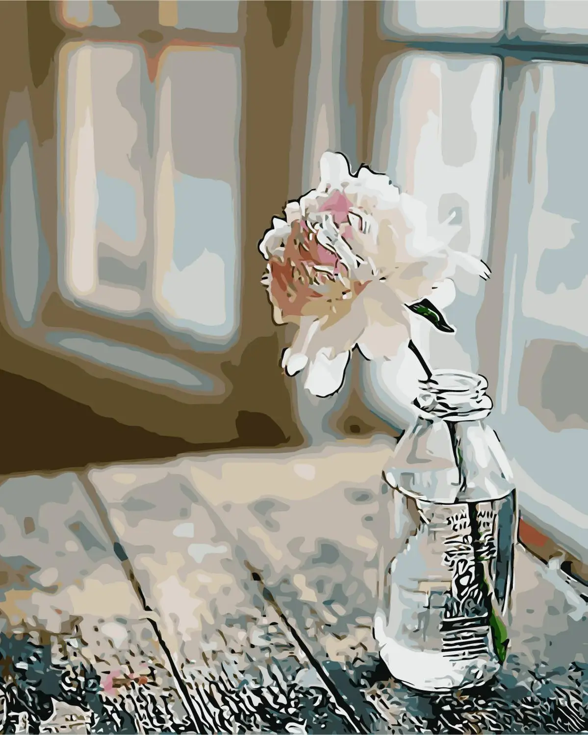 Картина по номерам на холсте рисование масляными цветами цветочное украшение