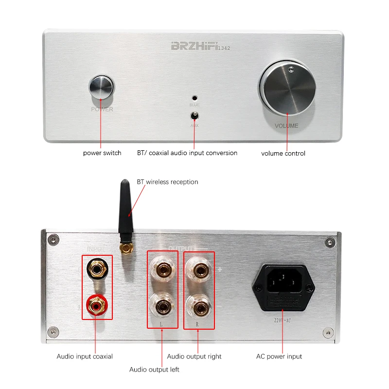 Усилитель звука BRZHIFI UPC1342V Hifi сильной мощности Bluetooth 5 0 система усилителя