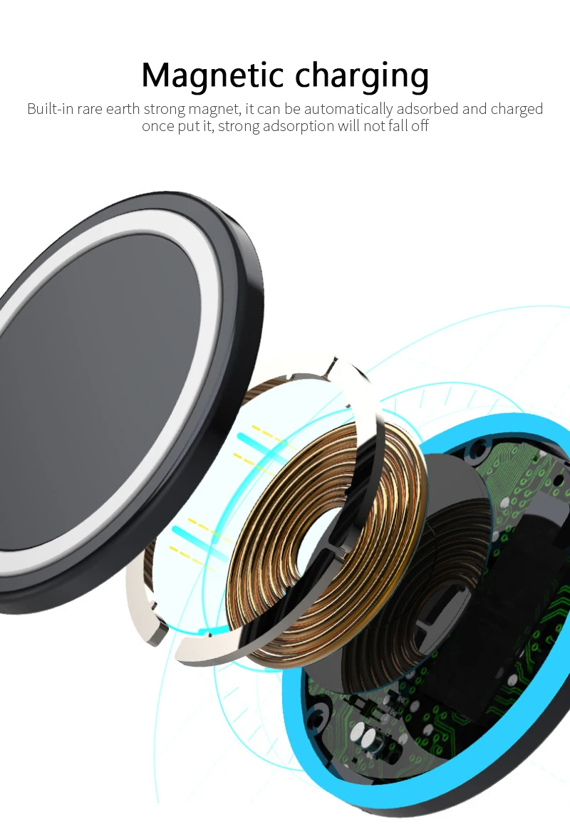 

15W Magnetic Wireless Charger Protable Charging Desktop Phone Stand Holder Adjustable With Indicator Fast Charge For IPhone 12