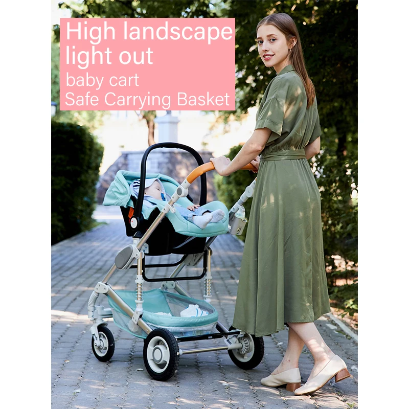 

Multi-functional 3 in 1 Baby Stroller High Landscape Cart Can Sit Reclining Light Folding Strollers Baby Pushchair Baby Carriage