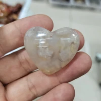 1 5pcs crystal heart natural flower agate quartz hearts small cherry blossom carnelian cardiac shape crystals healing gift