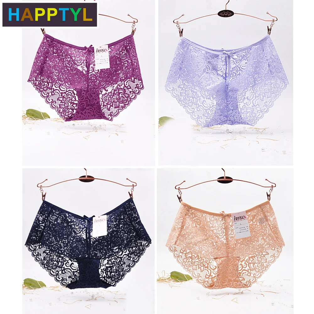 HAPPTYL 1 шт. хлопковые женские стринги нижнее белье с кружевной отделкой мягкие