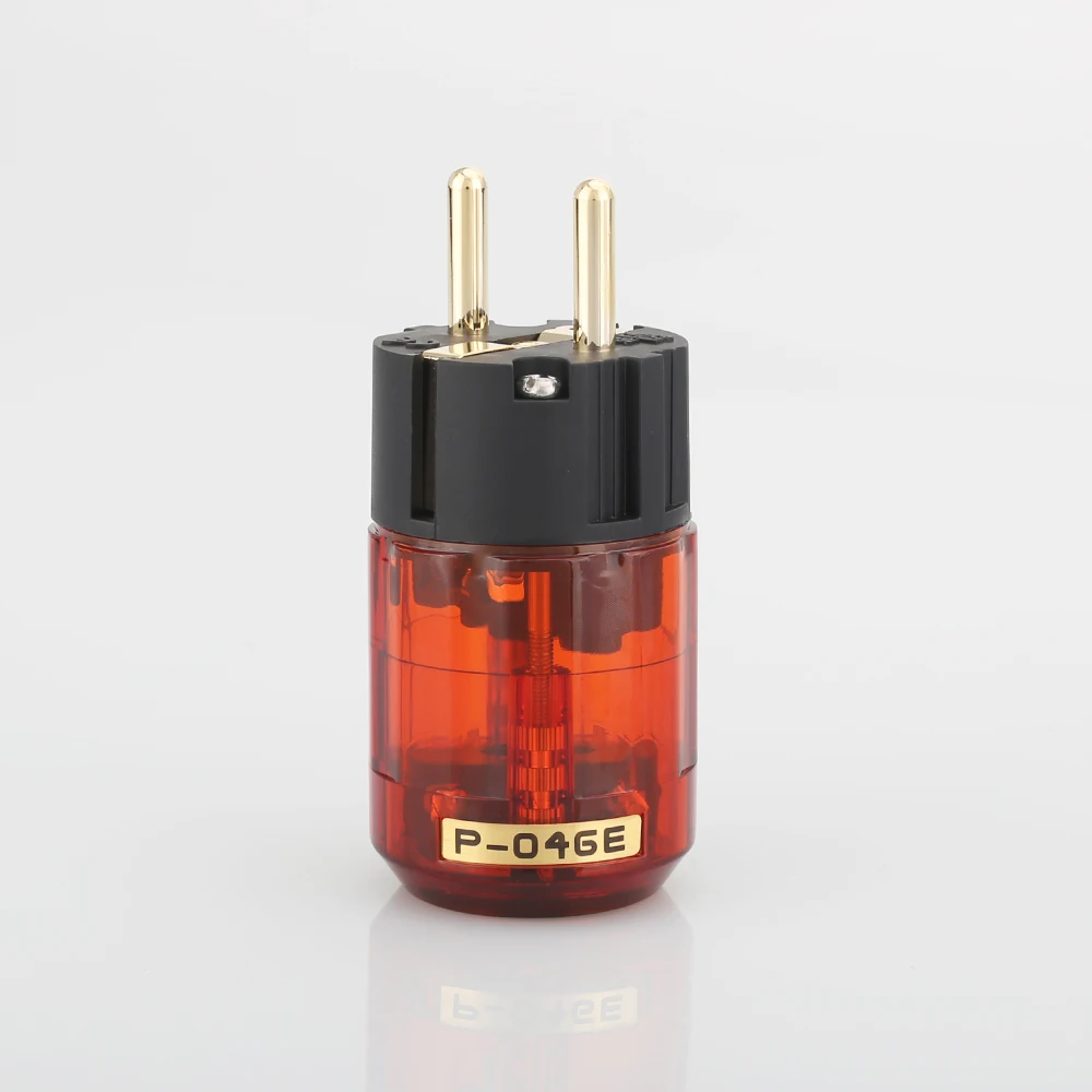 2 шт. европейская штепсельная вилка с позолоченным покрытием 24 К для аудиофилов