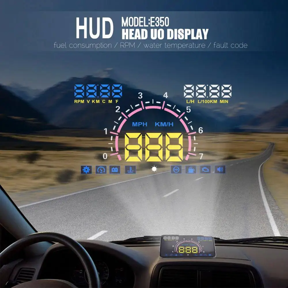 Oversea 5 8 &quotHud OBD2 дисплей на голову автомобильный скоростной проектор лобовое