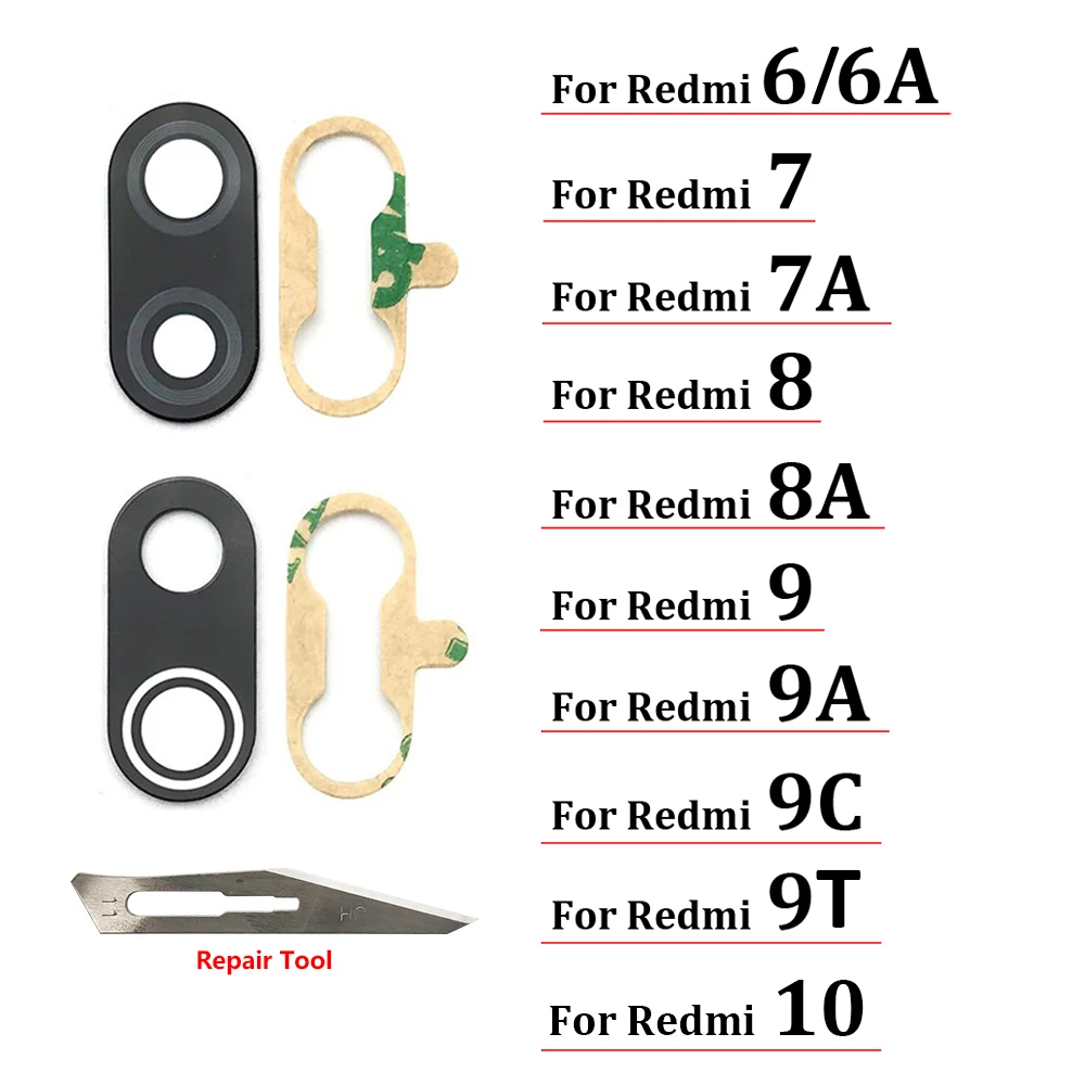 New Rear Camera Glass Lens For Xiaomi Redmi S2 6 6A 7 7A 8 8A 9 9A 9C 9T K40 10 Replacement Parts | Мобильные телефоны и