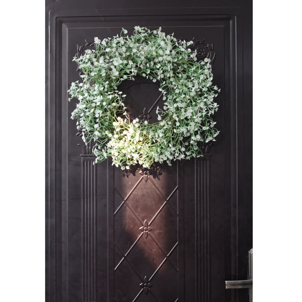 

Wreath Flower Garland Gypsophila 40cm Faux Silk For Home Party Door Decoration Artificial Flowers