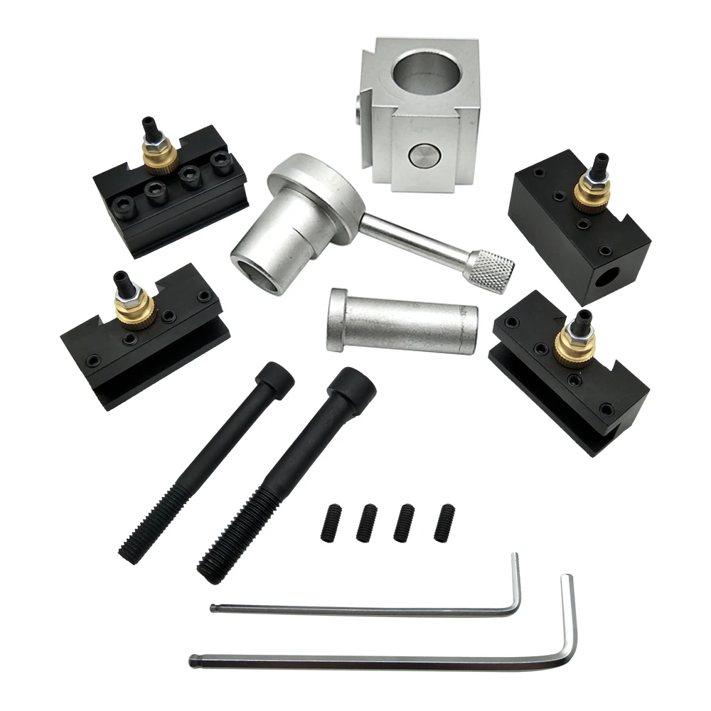 

New CNC Lathe Tools Quick Change Tool Lathe Tool Holder Post Cutter Holder Screw Kit Set Boring Bar Turning Facing Holder Wrench