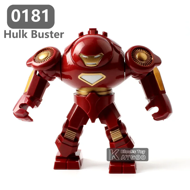 0181-HULKBUSTER Большой Марвел Халк Мстители эндгейм герой Большой Анти яд Карнаж Железный человек модель человека-паука строительные блоки кирпичи игрушка для детей l - Цвет: 0181-HULKBUSTER