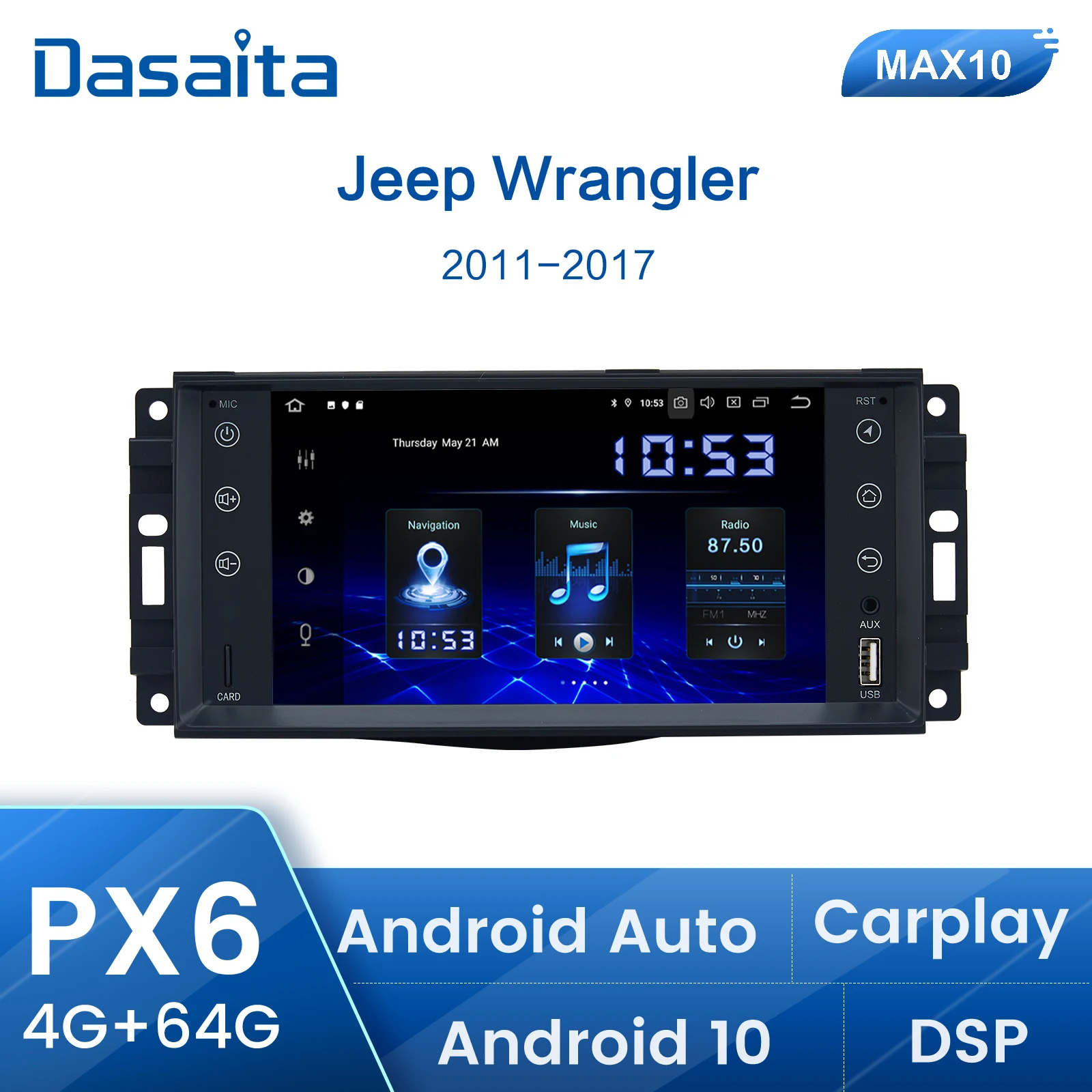 

Dasaita 7" Android 10.0 Car GPS Stereo Radio for Jeep Wrangler Chrysler Dodge Commander Compass Patriot Grand Cherokee Liberty