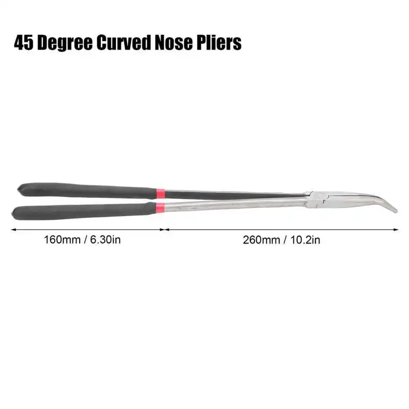 

45Degree Curved Nose Pliers With Long Handle Steel Pliers Hand Tool 400mm 16inch