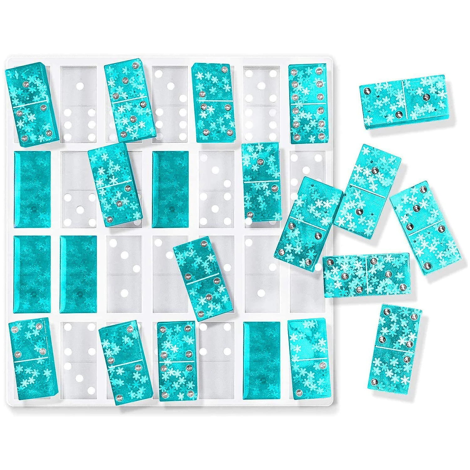 

Domino Silicone Resin Molds Jewelry Accessories Making Epoxy Resin Craft Cabochons Board Charms DIY Resin Mold