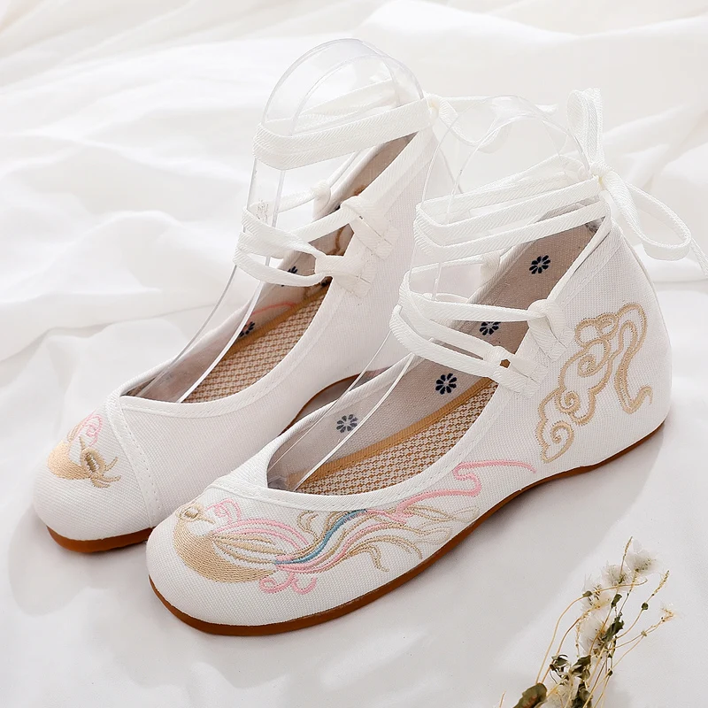 

Cresfimix women cute anti skid canvas string tie flat shoes for ballet dance zapatos dama lady classic embroidery shoes a6184x