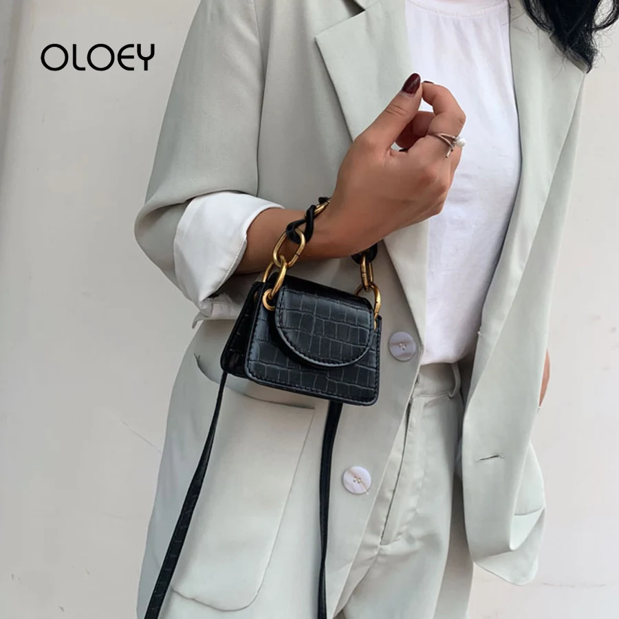 

Stone Pattern Crossbody Bags For Women 2019 Acrylic Chain Handbag PU Leather Small Flap bag Ladies Designer Shoulder Bags Bolsas