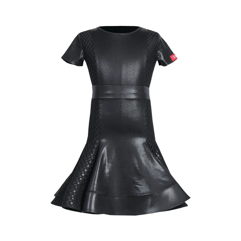 

Girls Latin Dance Clothes Children Short-Sleeved Ballroom Salsa Latino Competition Dancing Costume Suit Practice Dresses DWY4056