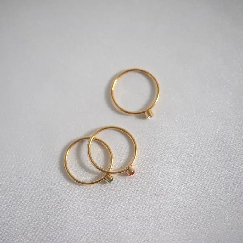 

Classic Mini Flash Diamond 14k Gold Single Diamond Geometric Thin Circle Diamond Ring Precious Jewelry Gifts For Women