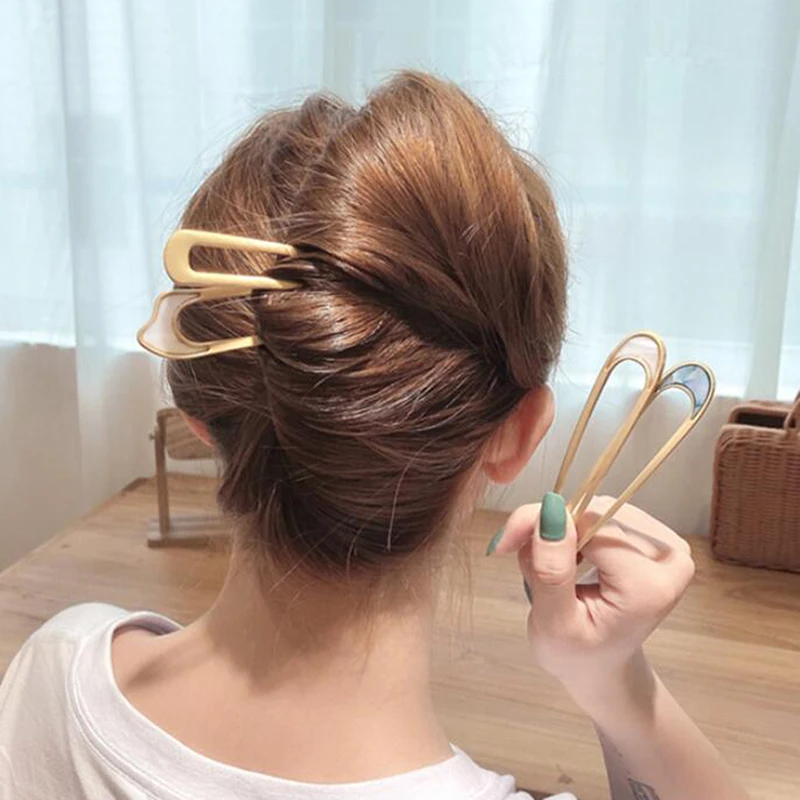 

Japan Hair Sticks Women Hairclip Simplicity Colorful U Shape Girls Hairpins Hair Sticks Hair Accessories Headwear 2021 New