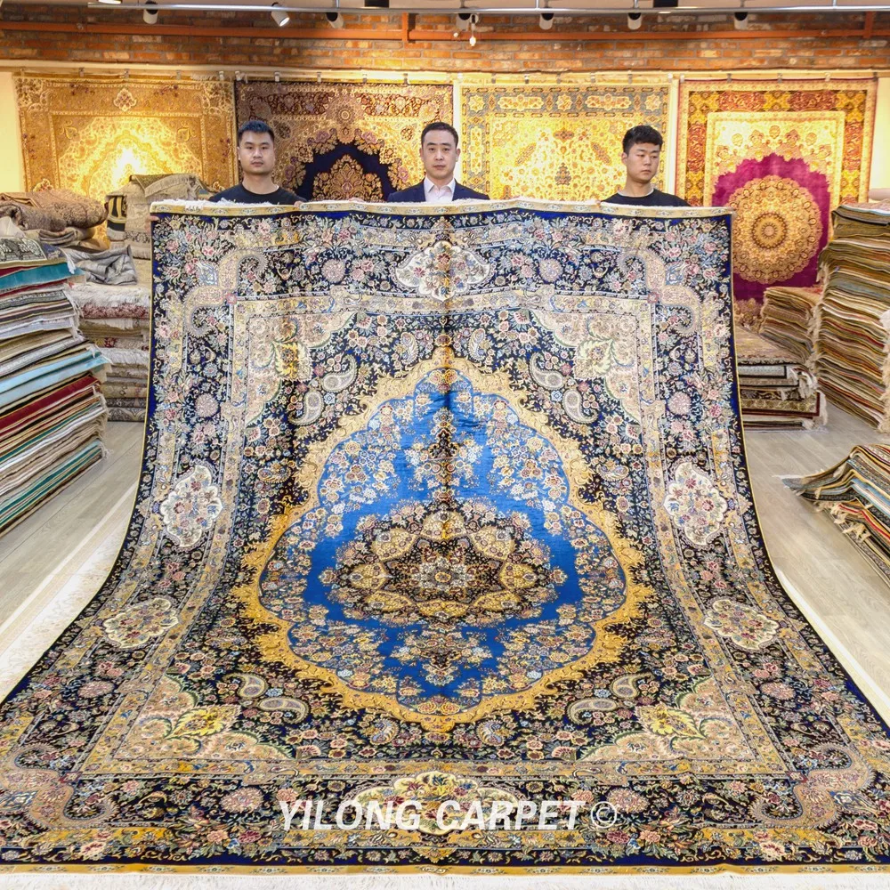 Goede Yilong 9 'X 12' Klassieke Home Decoratie Perzische Handgeknoopte Oosterse Zijde Iraanse Tapijten (ZQG414)