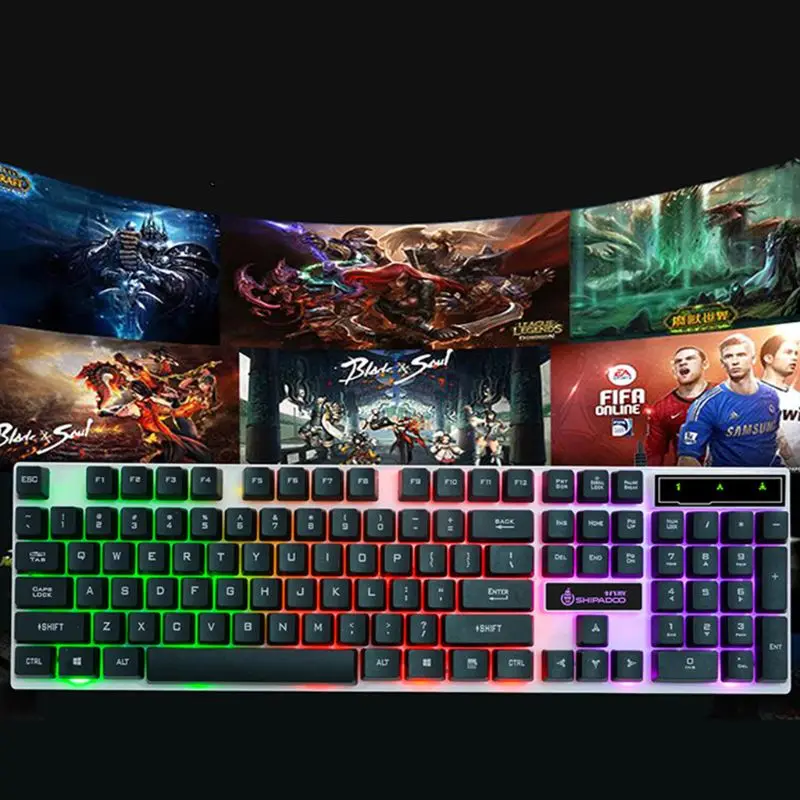 gaming keyboard with led lighting mechanical keyboard for computer laptop gaming deviceaccessories free global shipping