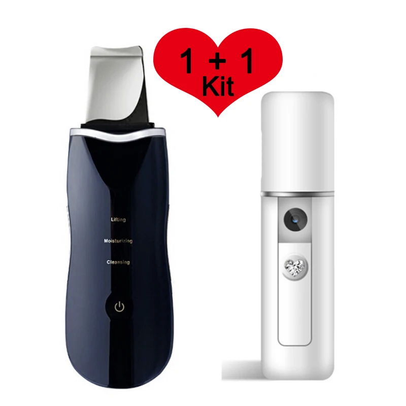 as picture Ultrasonic Skin Scrubber Skin Peeling Extractor Facial Deep Cleaning Beauty Device+ Skin Care Rejuvenation Nano Face Steamer - Цвет: as picture