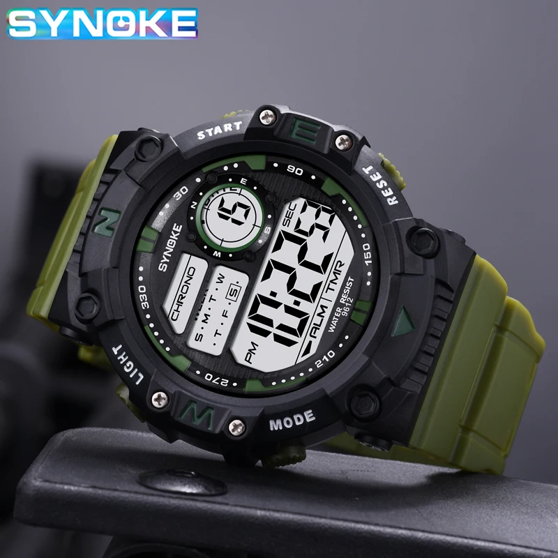 

Часы мужские спортивные электронные, Роскошные s-образные водонепроницаемые ударопрочные светодиодные цифровые в стиле милитари