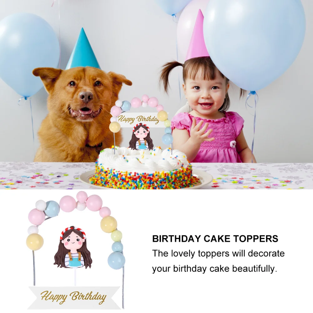 1 Set Durable Creative Lovely Decorative Practical Cake Picks Birthday Toppers | Дом и сад