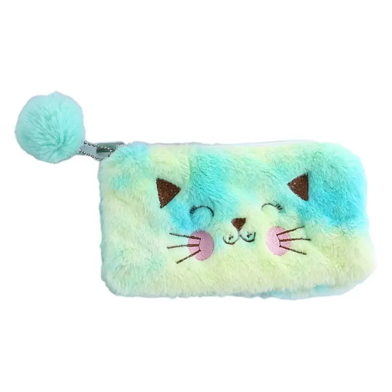 

Kawaii Plush Ball Pencil Bag Pen Case Makeup Pouch Coin Purse Storage Bag School