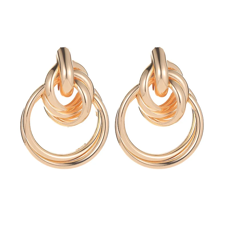 

VILAGE Korean New Design Vintage Circle Geometric Metal Earrings for Female Fashion Women Earrings Brinco Boho Jewelry