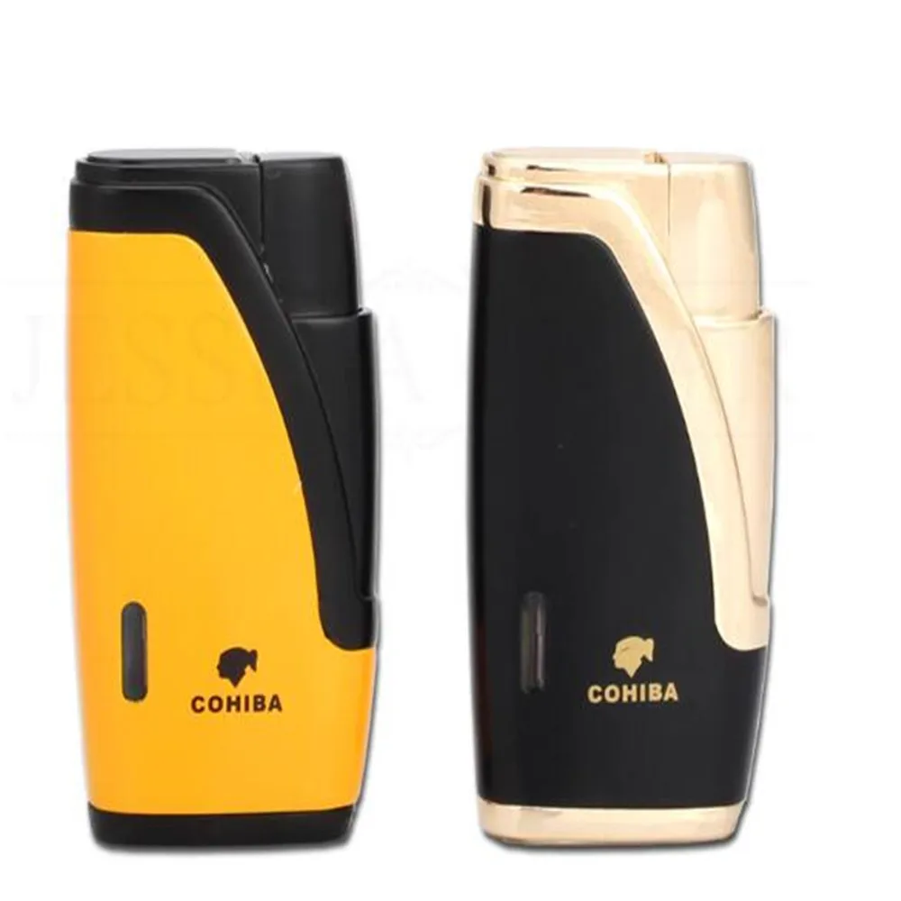 COHIBA мини-зажигалка карманная креативная Зажигалка для сигар 2 струйные бутановые