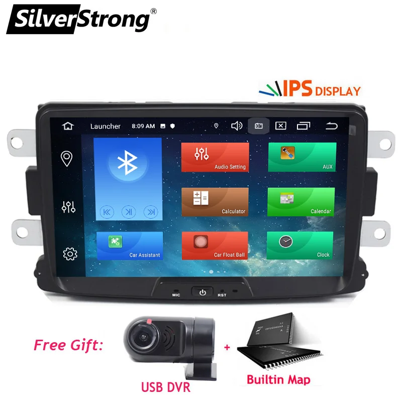 SilverStrong Android9.0 4 г 64 г 1DIN Автомобильный gps для RENAULT DUSTER LOGAN Лада XRAY символ DACIA Captur DOKKER радио Navi мультимедиа - Цвет: Duster-ZX5-64G-DVR