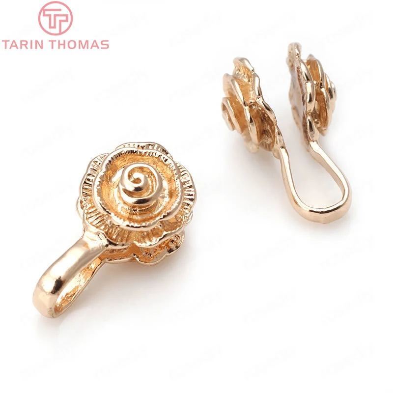 Латунные застежки-коннекторы для ожерелья 11 мм 24 К цвета шампанского (31902) 6 шт. |