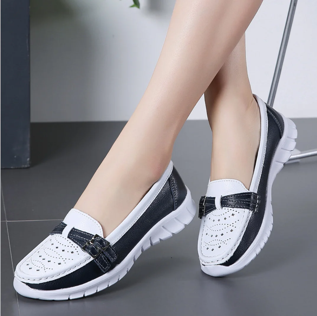 Женские туфли мэри джейн на плоской подошве балетки из натуральной кожи без