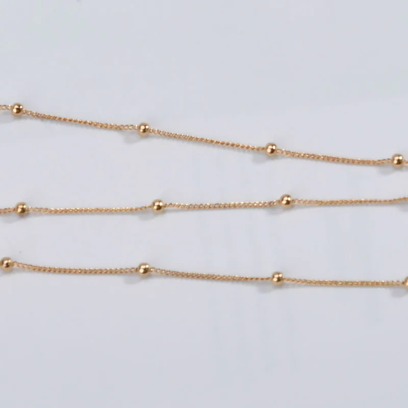 Медные позолоченные бусины 14K цепочка ручной работы сделай сам аксессуары для