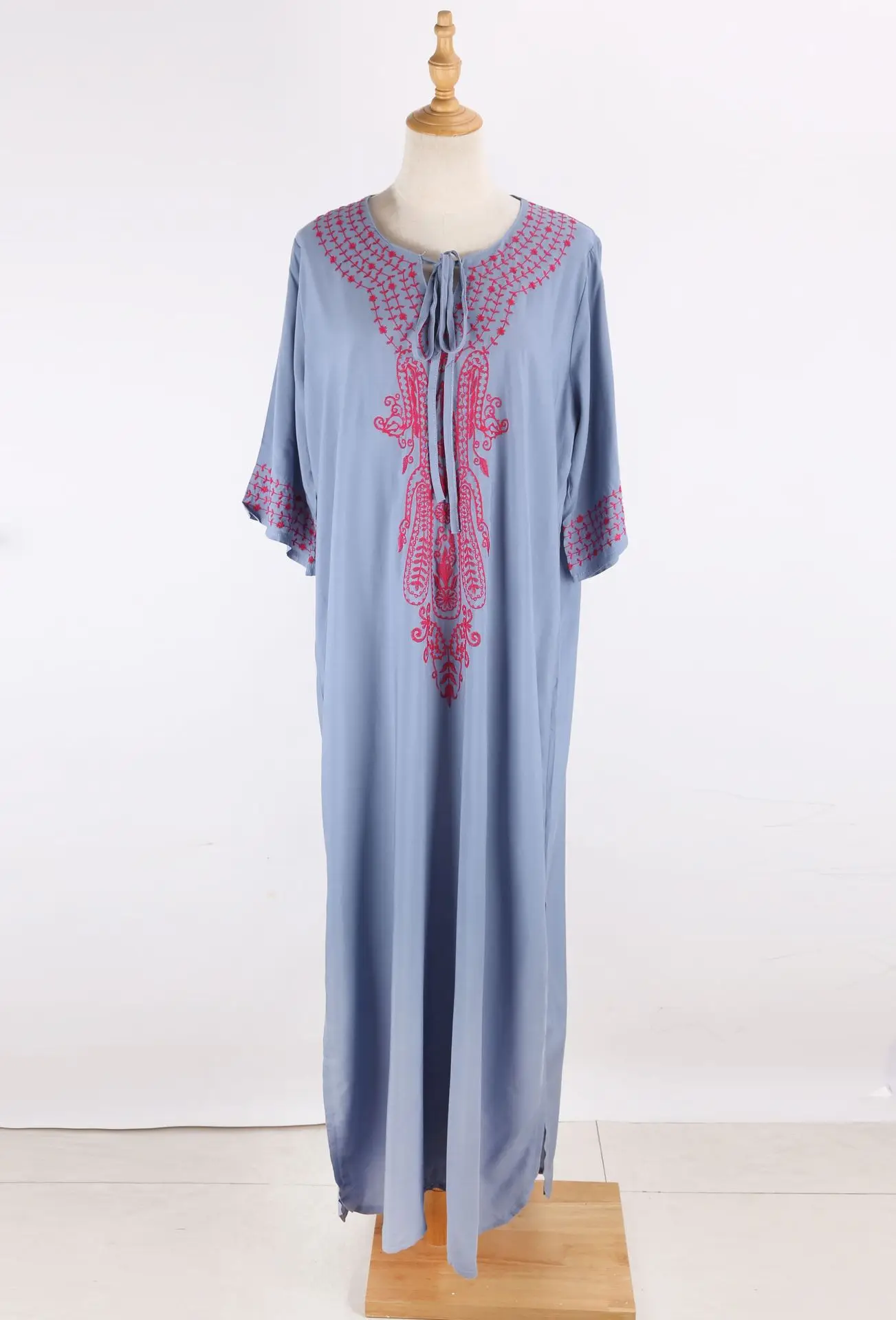 Вышивка кафтан пляжная туника хлопковое пляжное платье Cover Up Саида De купальный