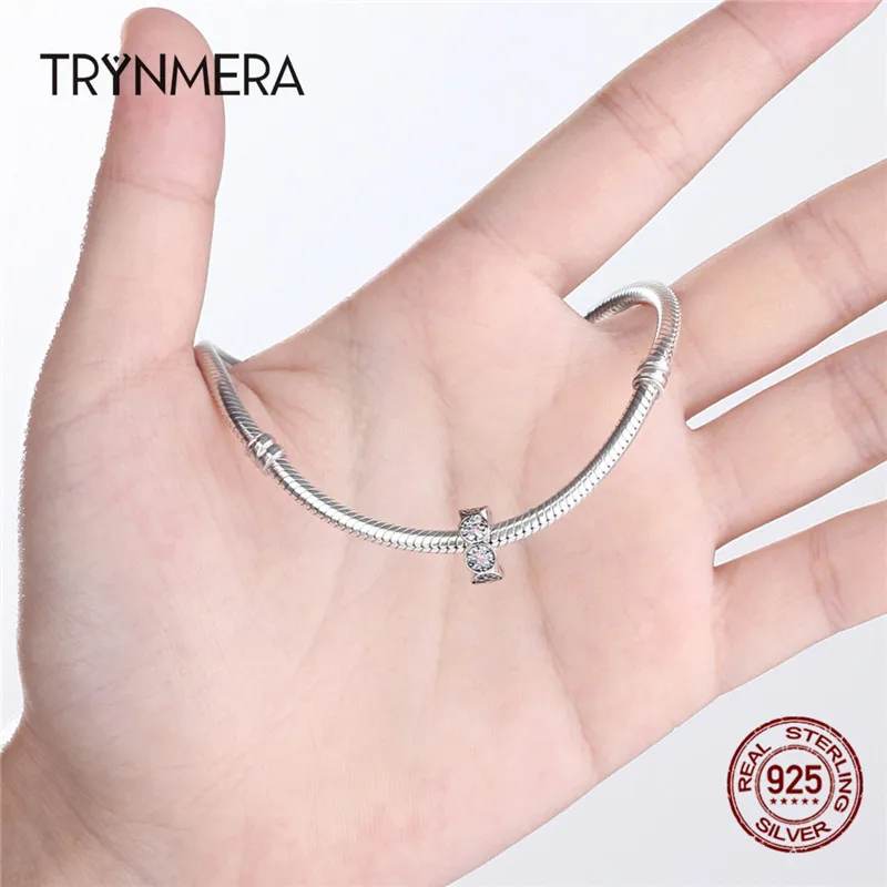 

Trynmera 925 Sterling Silver Sparkling Zircon Spacer Charm Beads Fit Original Bracelet Bangle Authentic Jewelry Gift TA052