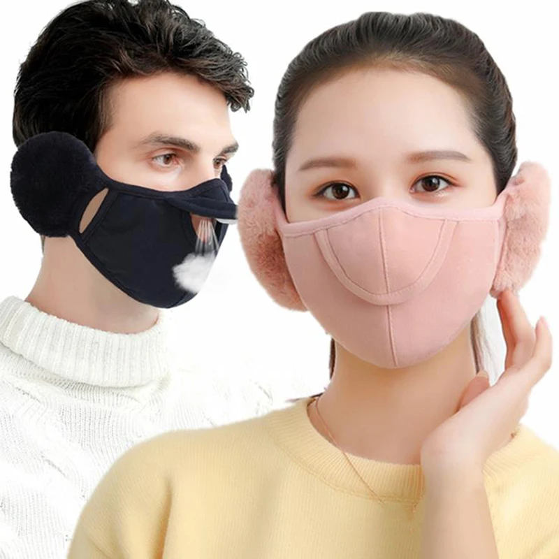

Cute Bear Ear Protector Unisex Adult Riding Gas Cover Windproof Covers Dustproof Winter Face Cover Haze Anti Dust Pollution