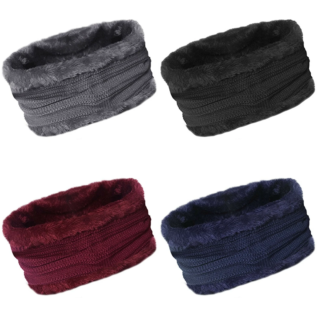 2019 зимняя теплая вязаная шапка Снуд шарф мужской комплект из 2 предметов шапочка