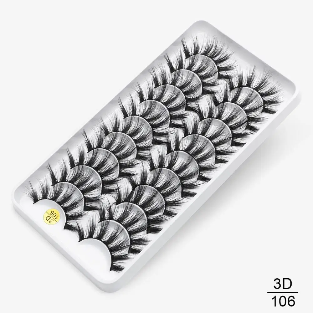 8/10 пар, натуральные длинные 3D ресницы из искусственной норки, толстые, ручная работа, полная полоса, ресницы, объемные, мягкие, норковые ресницы, накладные ресницы - Цвет: 3D-106