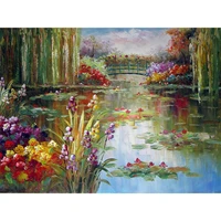 landscape nature lake scenery diy 11ct embroidery cross stitch kits craft needlework set cotton thread printed canvas home room